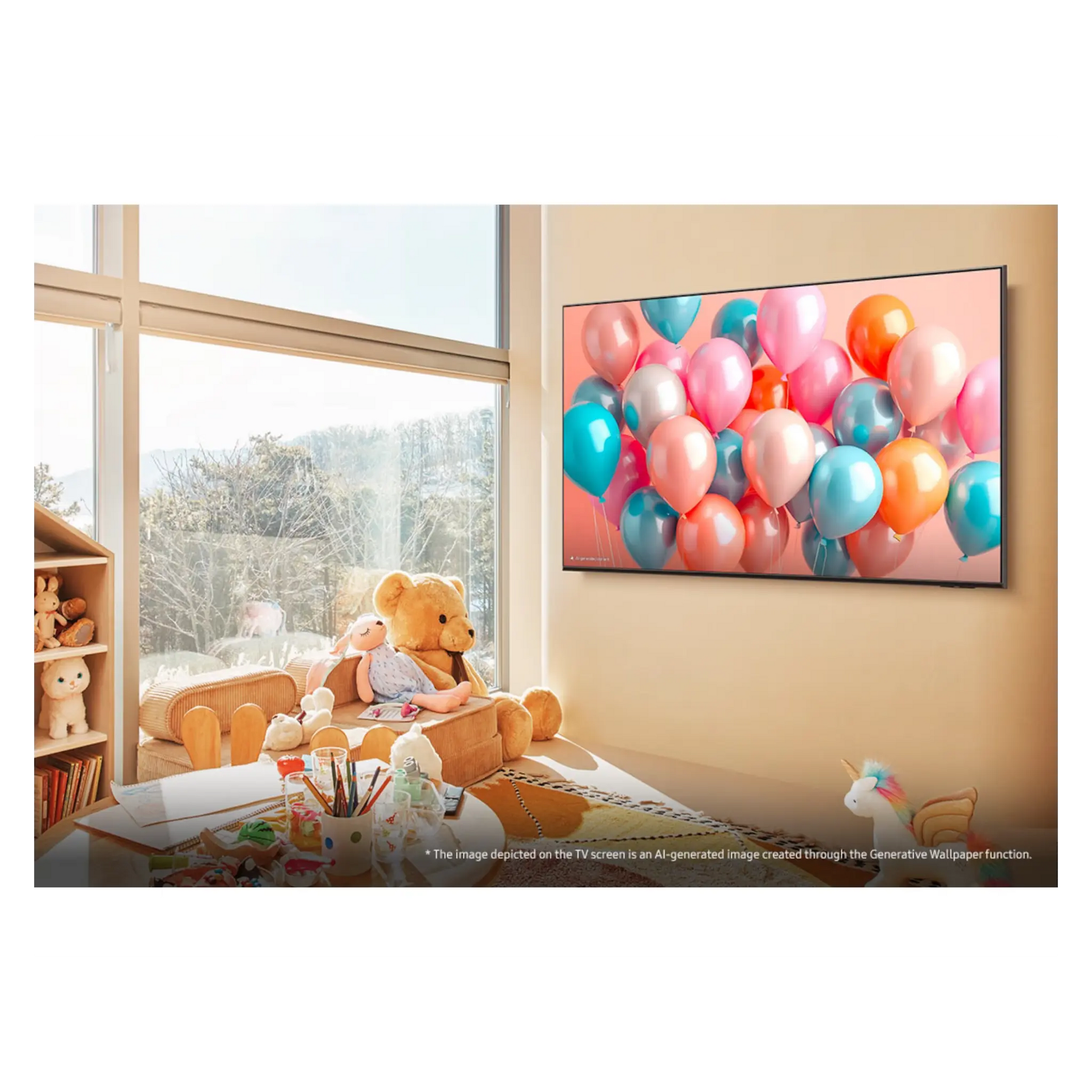 Open box Samsung 43-inch Q7F Series 4K UHD HDR QLED Tizen Smart TV showing screen display and sleek design.