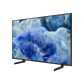Open box Samsung 43-inch Q8F Series 4K UHD HDR QLED Tizen Smart TV showing screen with vibrant image and sleek design.