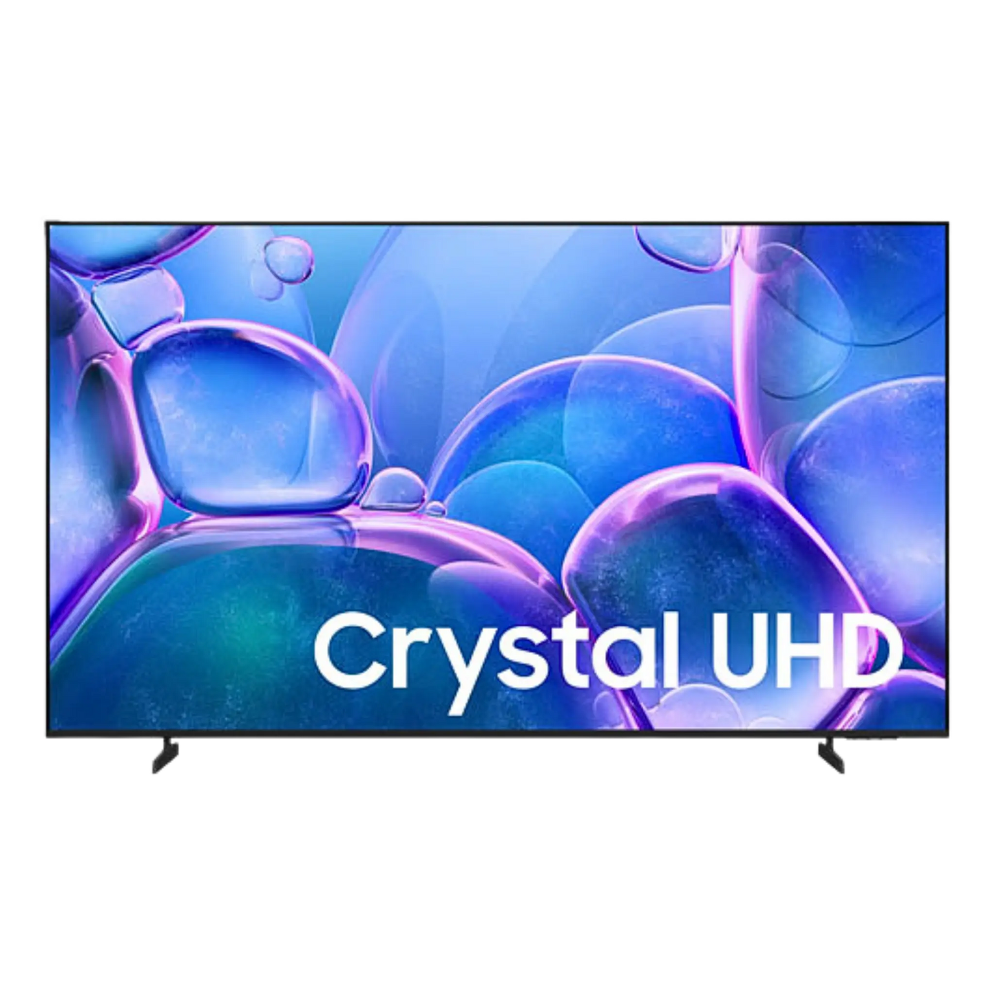 Open box Samsung 43-inch U7900F Series 4K UHD HDR LED Tizen Smart TV showing screen and sleek design.
