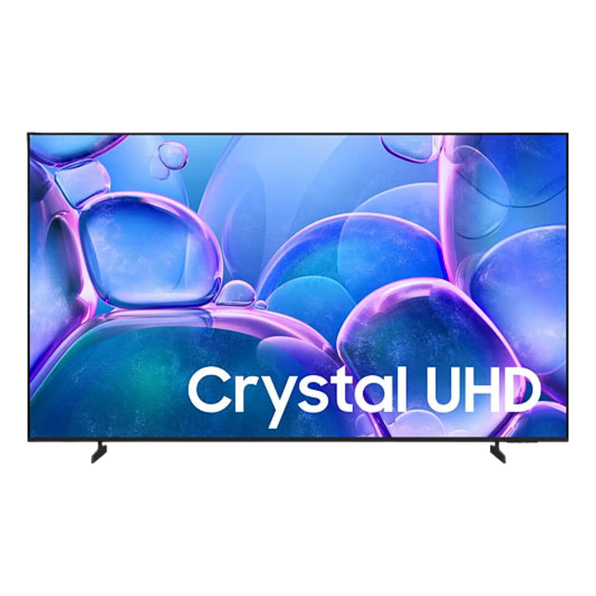 Open box Samsung 43-inch U7900F Series 4K UHD HDR LED Tizen Smart TV showing screen and sleek design.
