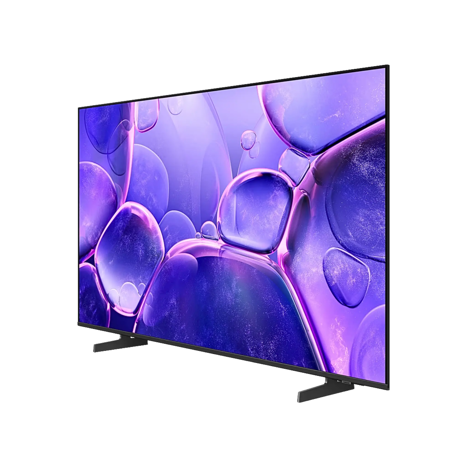 Open box Samsung 43-inch U8000F Series 4K UHD HDR LED Tizen Smart TV, front view showing screen and sleek design.