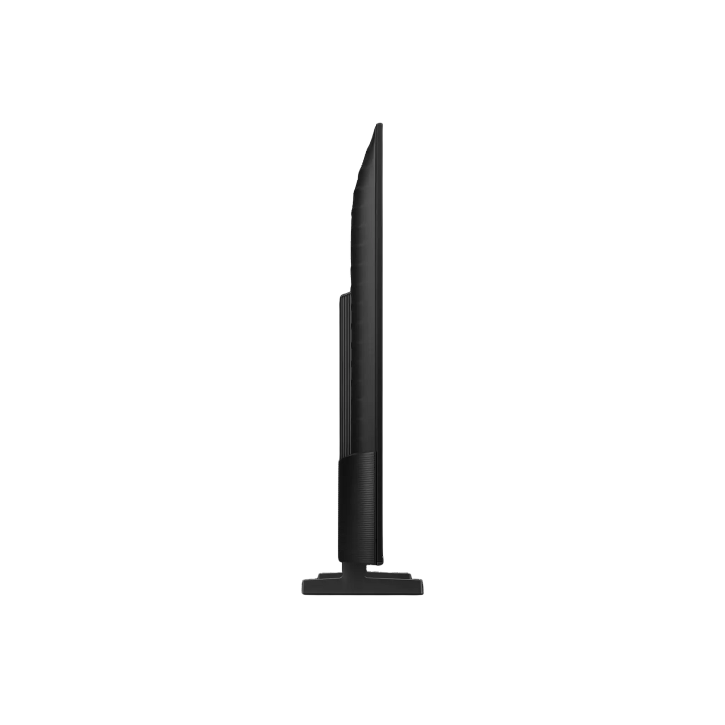 Open box Samsung 43-inch U8200F Series 4K UHD HDR LED Tizen OS Smart TV showing screen display and sleek black design.