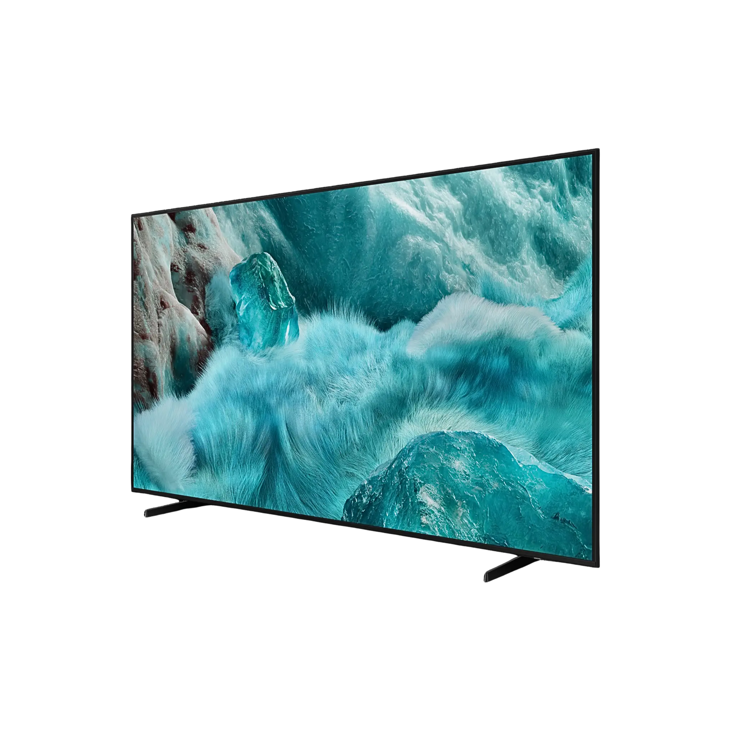 Open box Samsung 50-inch 4K UHD HDR QLED Tizen smart TV displaying vibrant images and sleek design.