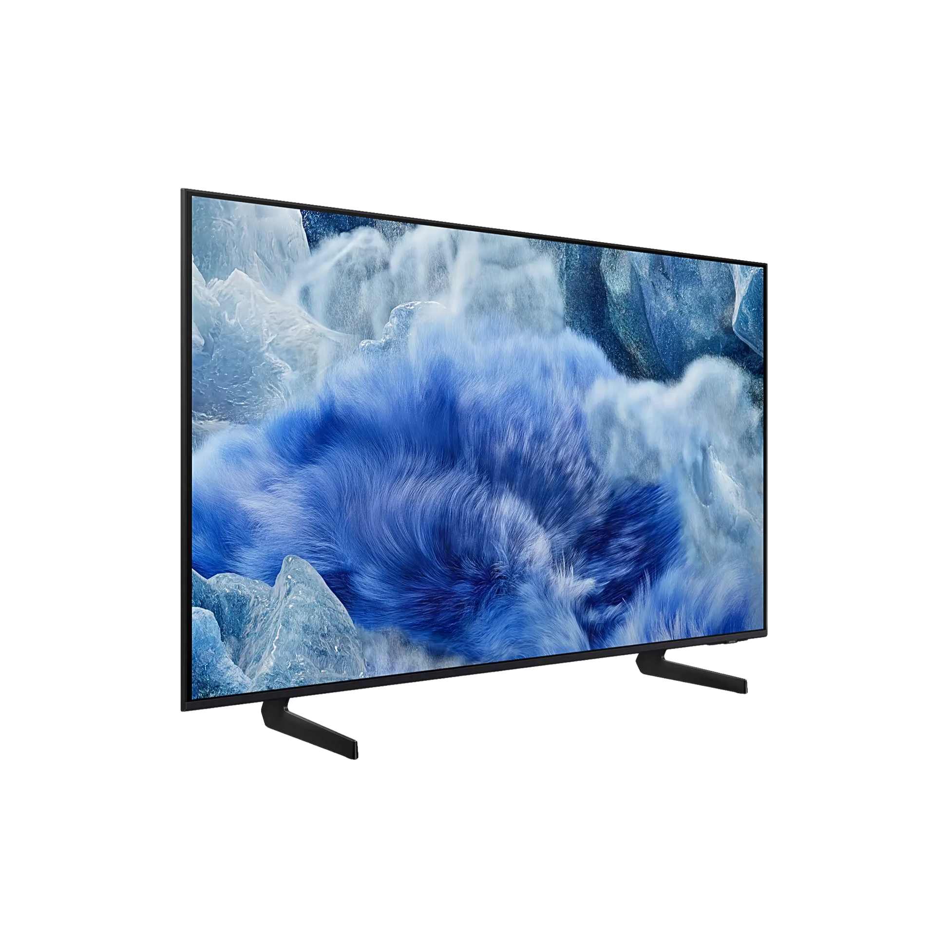 Open box Samsung 50-inch Q8F Series 4K UHD HDR QLED Tizen Smart TV showing screen with vibrant picture and sleek design.
