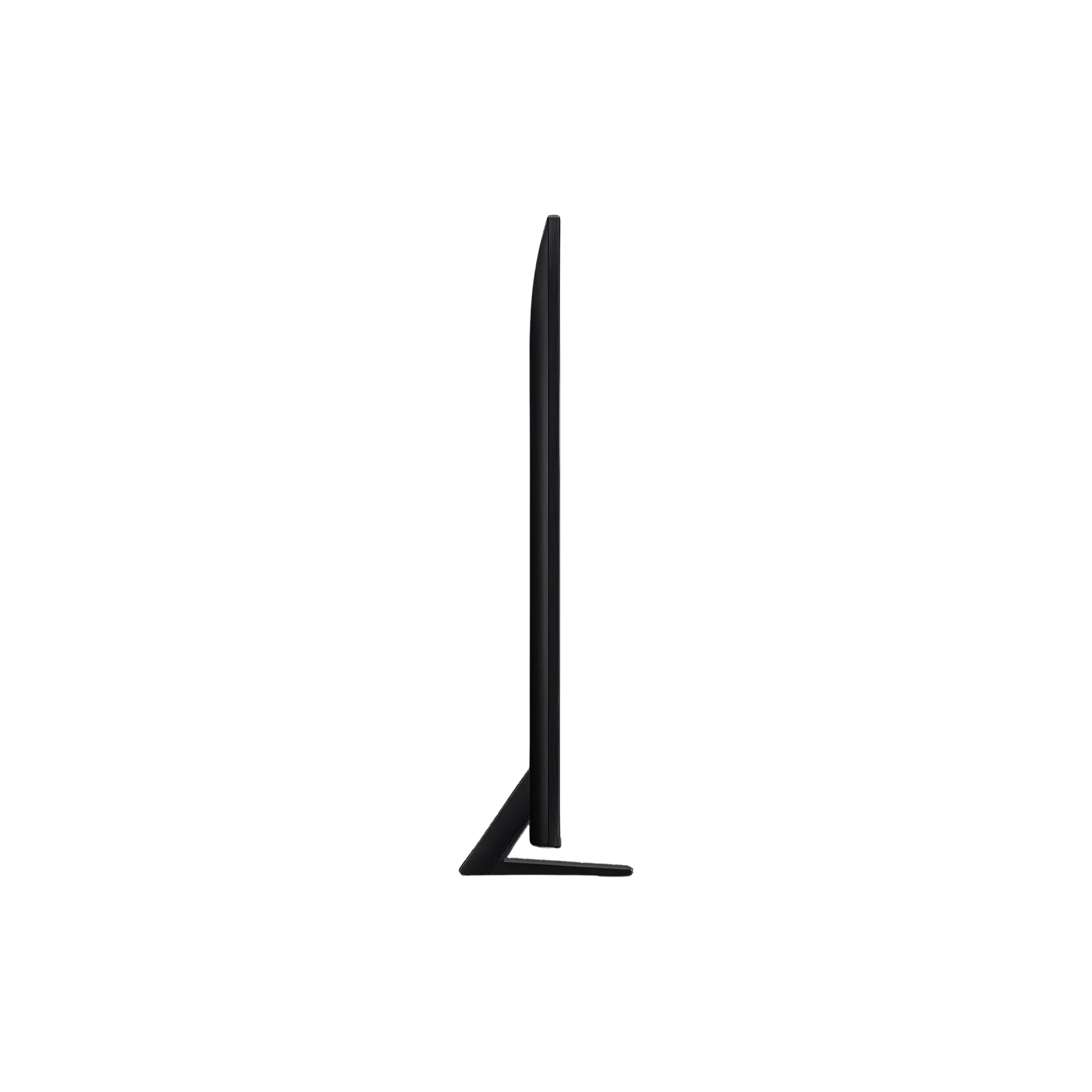 Open box Samsung 50-inch QN80F Series 4K UHD HDR Neo QLED Tizen Smart TV showing screen and sleek black design.