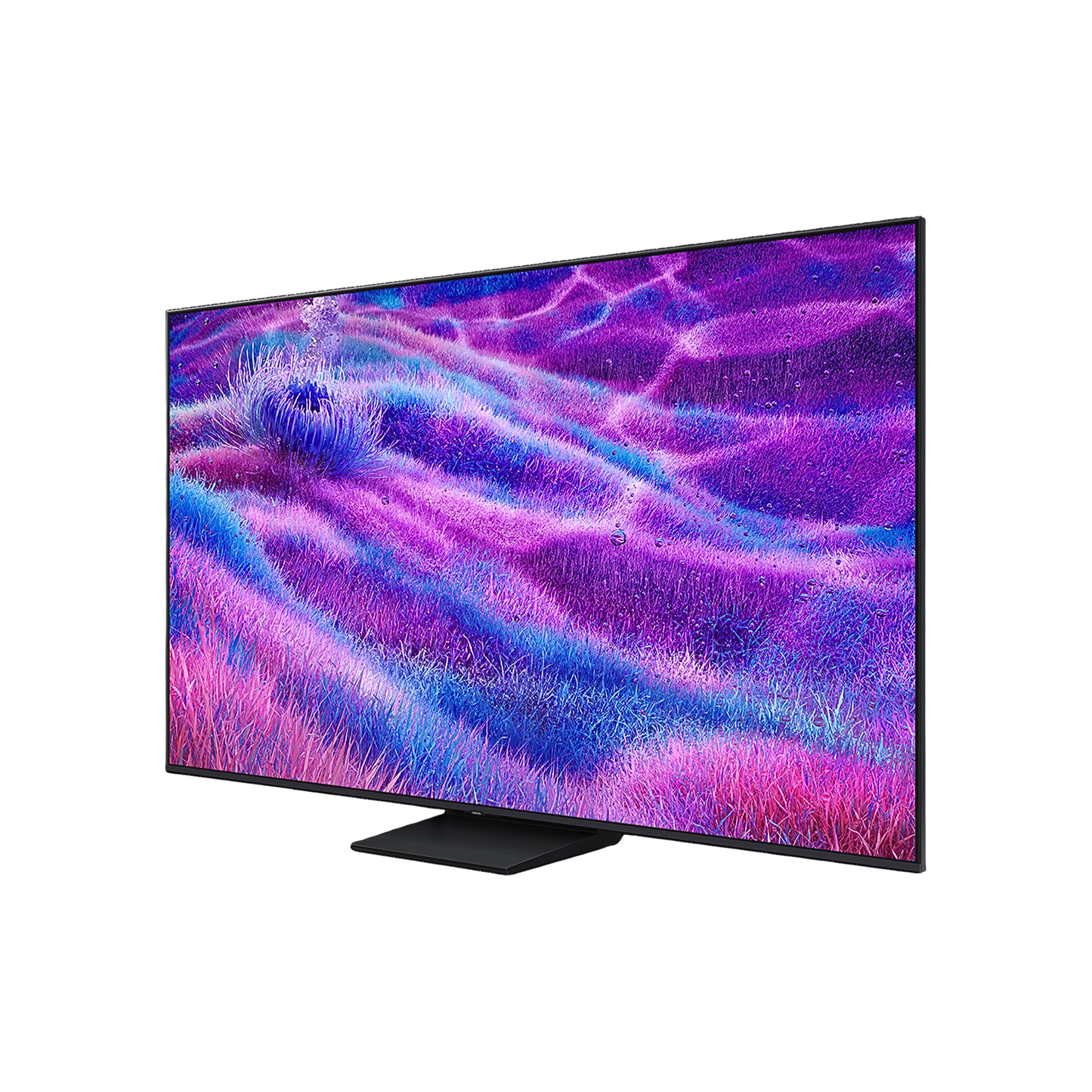 Open box Samsung 50-inch QN80F Series 4K UHD HDR Neo QLED Tizen Smart TV showing screen with vibrant display and sleek design.