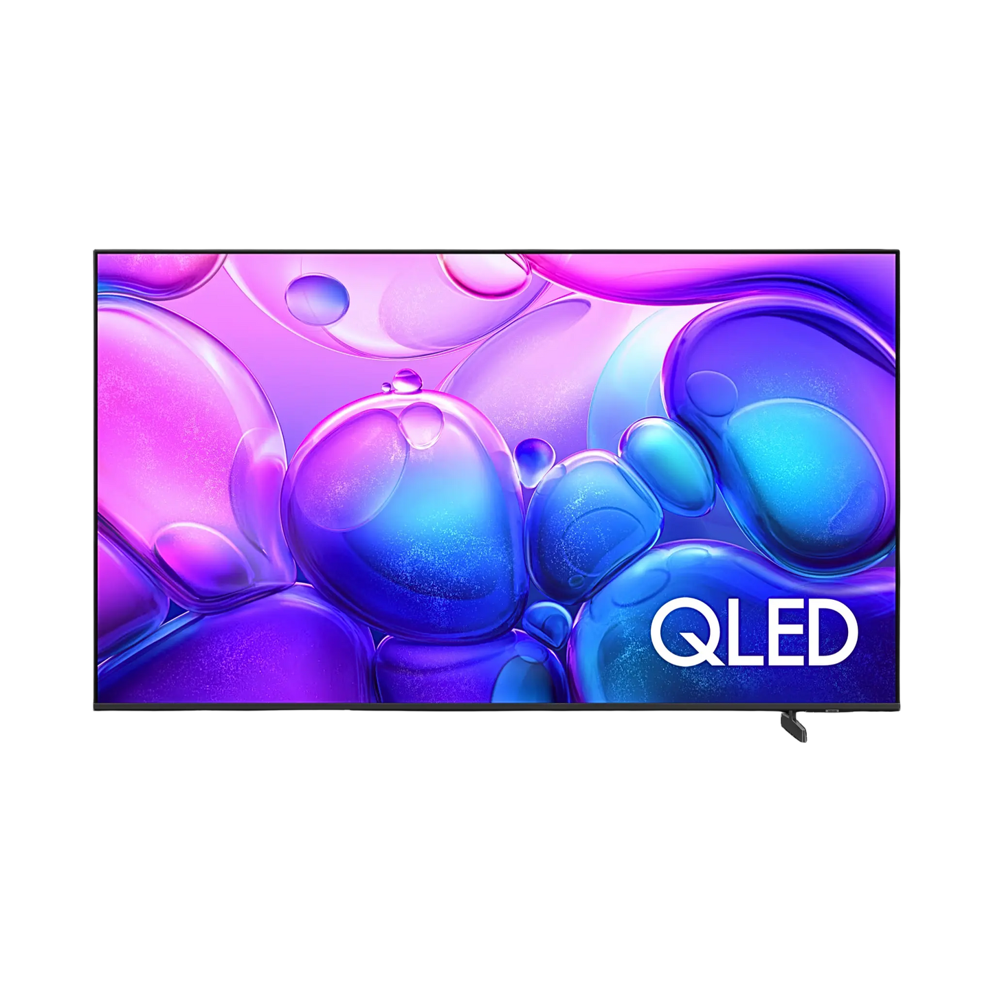 Open box Samsung 55-inch Q6F Series 4K UHD HDR QLED Tizen Smart TV showing the screen and sleek black design.