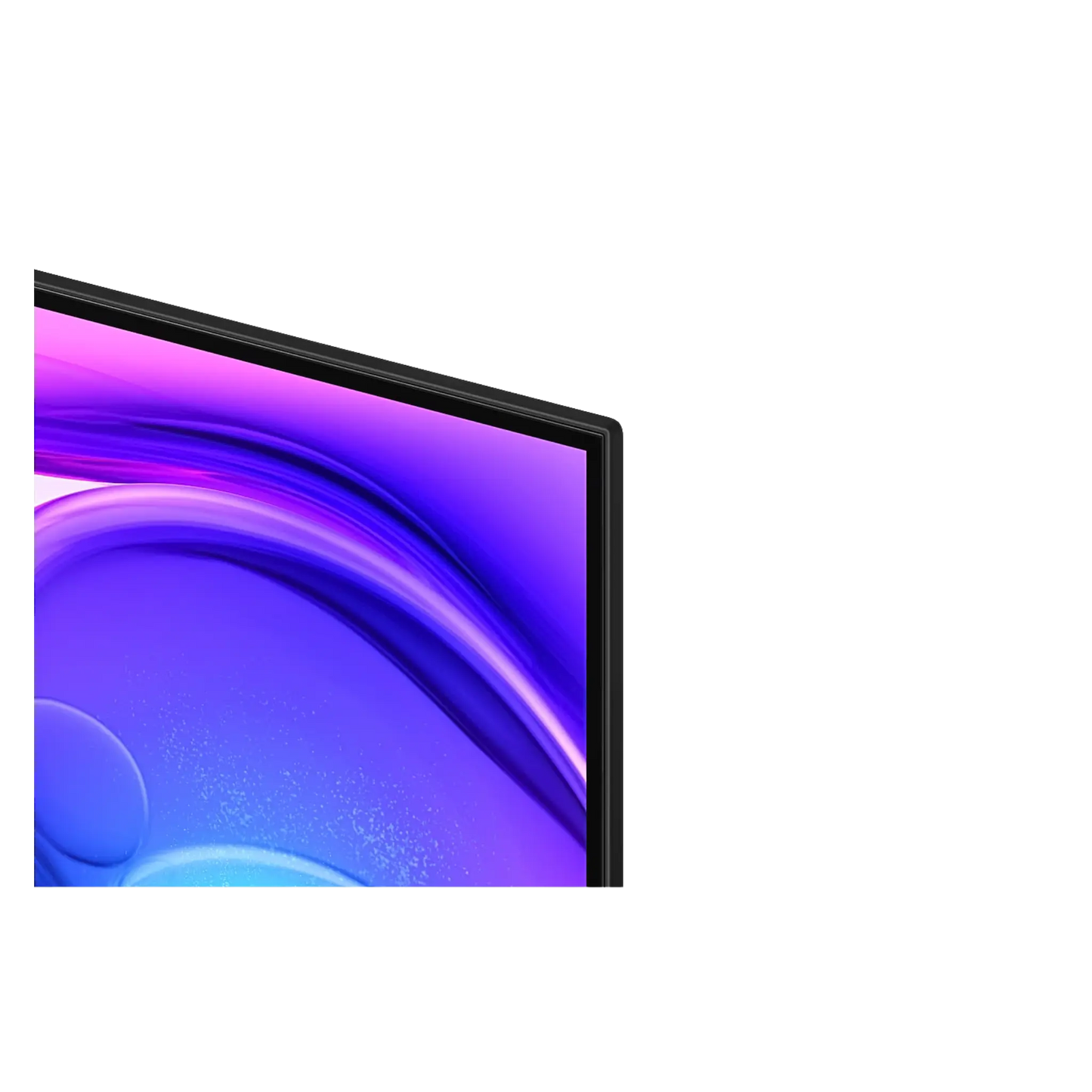 Open box Samsung 55-inch Q6F Series 4K UHD HDR QLED Tizen Smart TV showing screen and sleek black design.