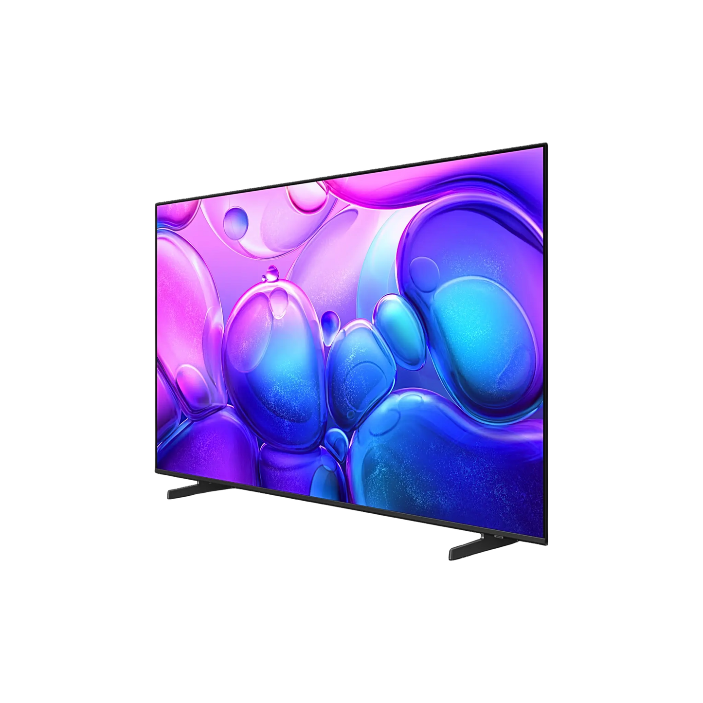 Open box Samsung 55-inch Q6F Series 4K UHD HDR QLED Tizen Smart TV showing screen with vibrant display and sleek black design.