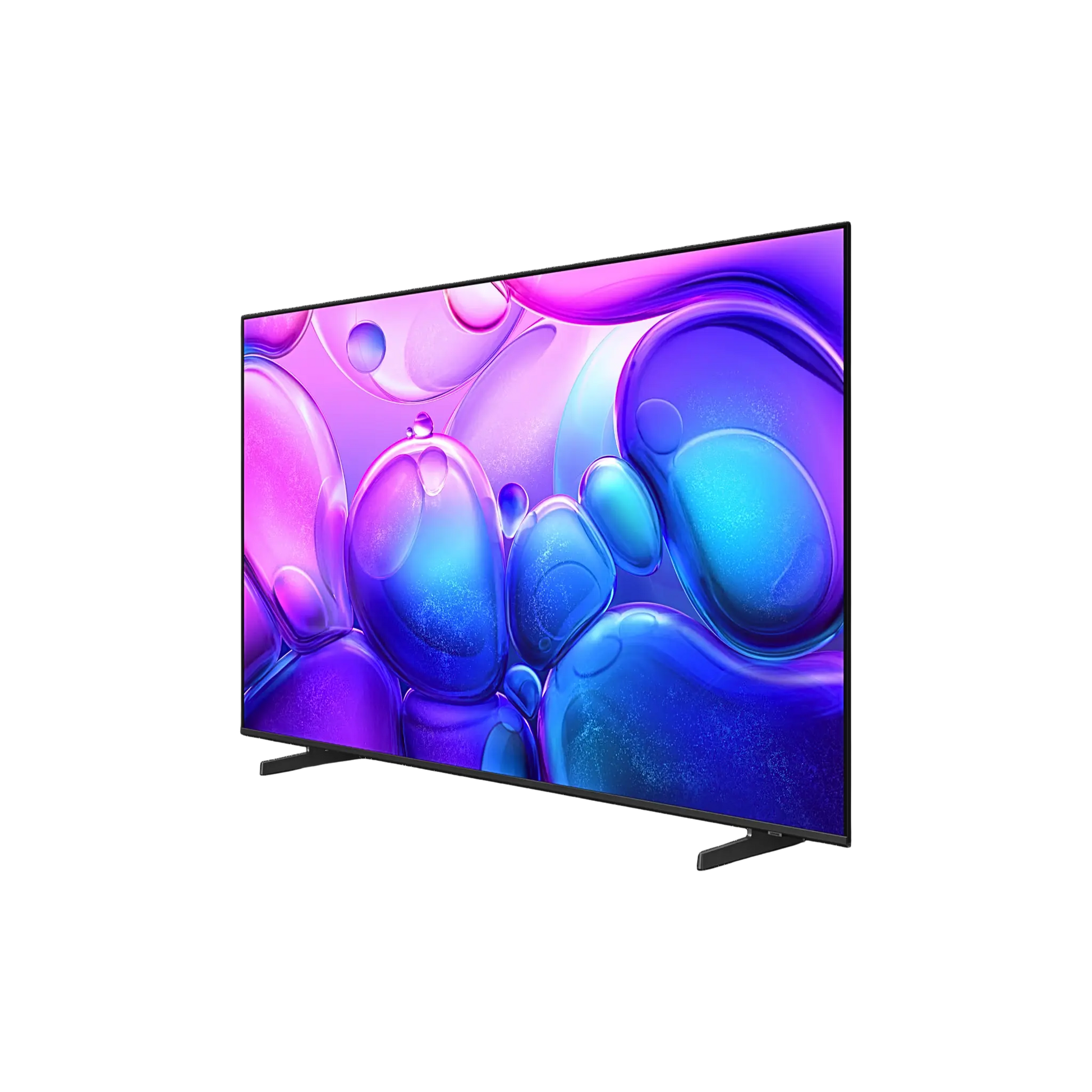 Open box Samsung 55-inch Q6F Series 4K UHD HDR QLED Tizen Smart TV showing screen with vibrant display and sleek black design.
