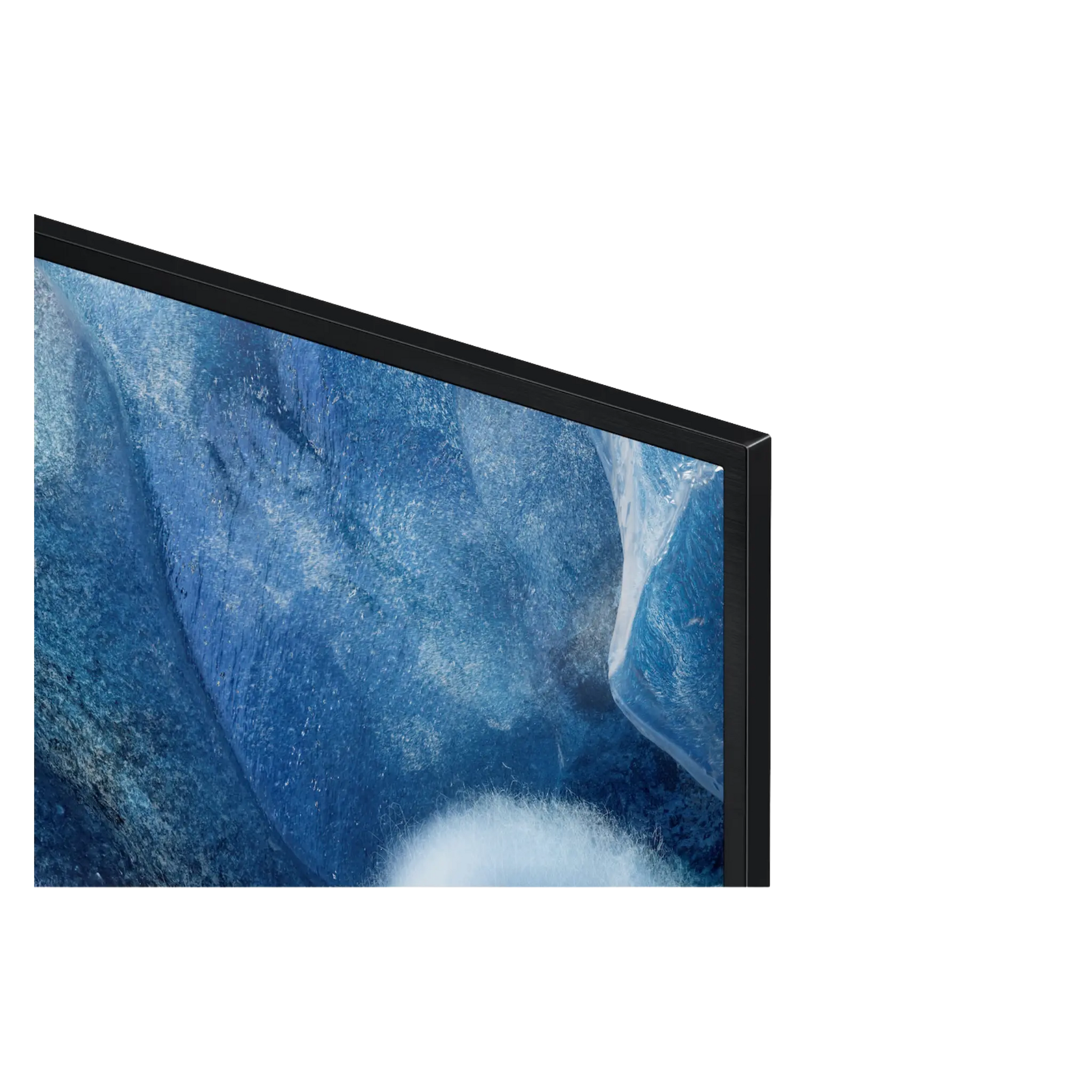Open box Samsung 55-inch Q8F Series 4K UHD HDR QLED Tizen Smart TV showing screen display and sleek design.