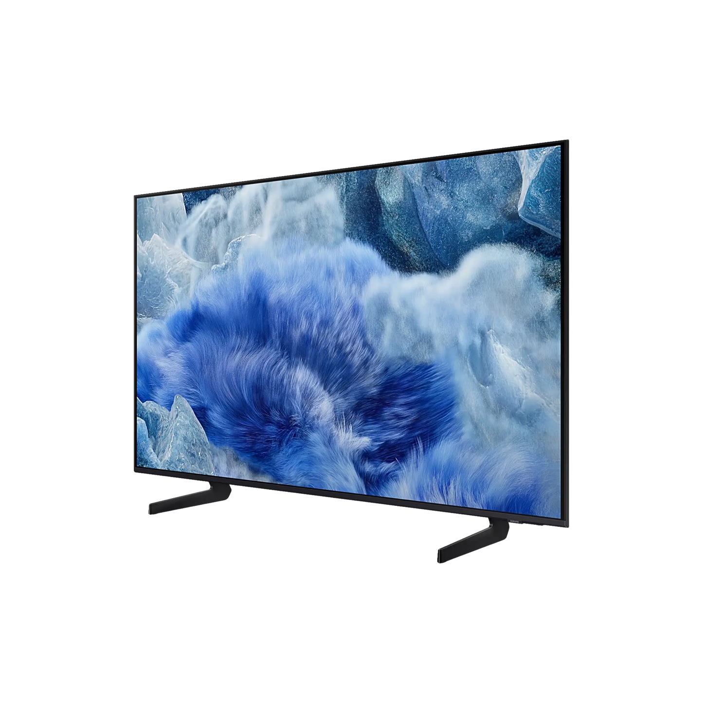 Open box Samsung 55-inch Q8F Series 4K UHD HDR QLED Tizen Smart TV showing screen display and sleek black design.