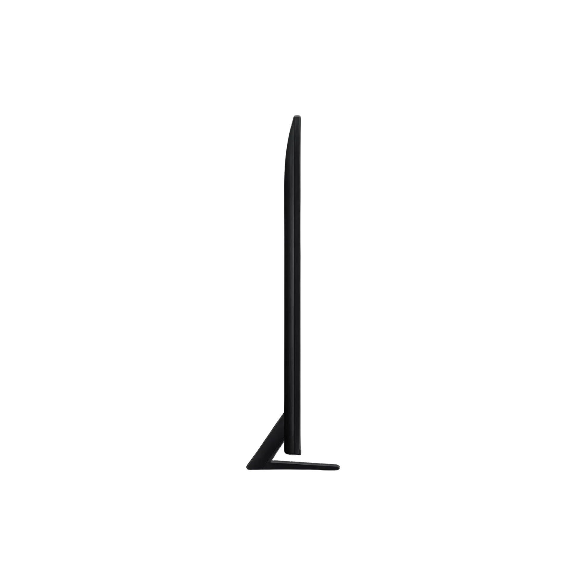 Open box Samsung 55-inch QN80F Series 4K UHD HDR Neo QLED Tizen Smart TV showing screen display and sleek black frame.