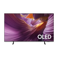 Open box Samsung 55-inch S84F Series 4K UHD HDR OLED Tizen Smart TV showing screen with vibrant display and sleek design.