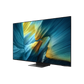 Open box Samsung 55-inch S95F Series 4K UHD HDR OLED Tizen Smart TV showing screen and sleek design.