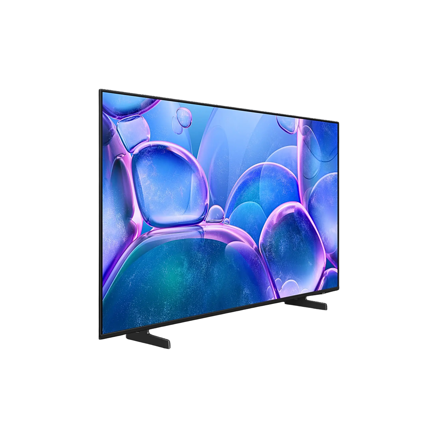 Open box Samsung 55-inch U7900F Series 4K UHD HDR LED Tizen Smart TV, front view with screen on and remote included.
