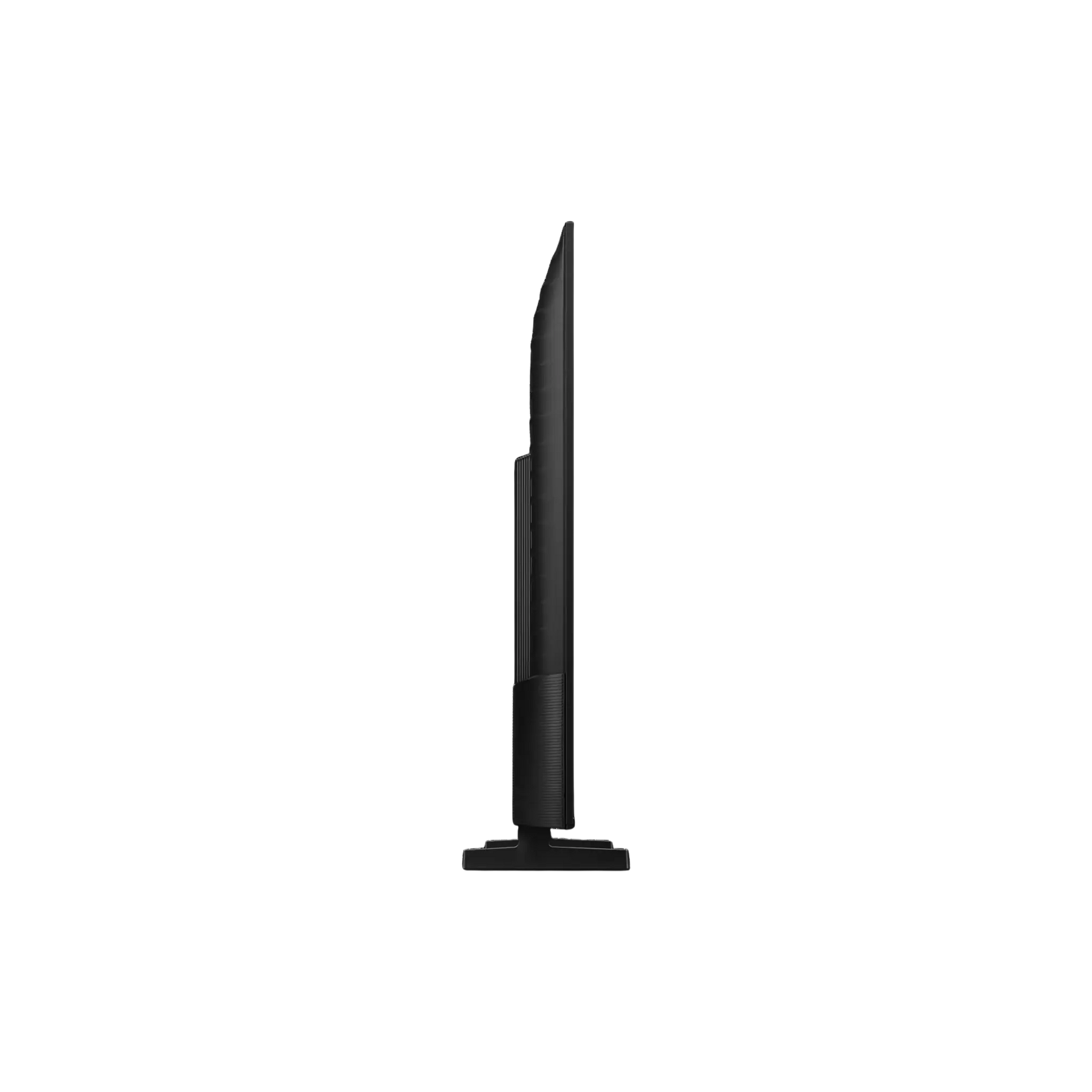 Open box Samsung 58-inch U7900F Series 4K UHD HDR LED Tizen Smart TV, showing the sleek TV screen and slim design.