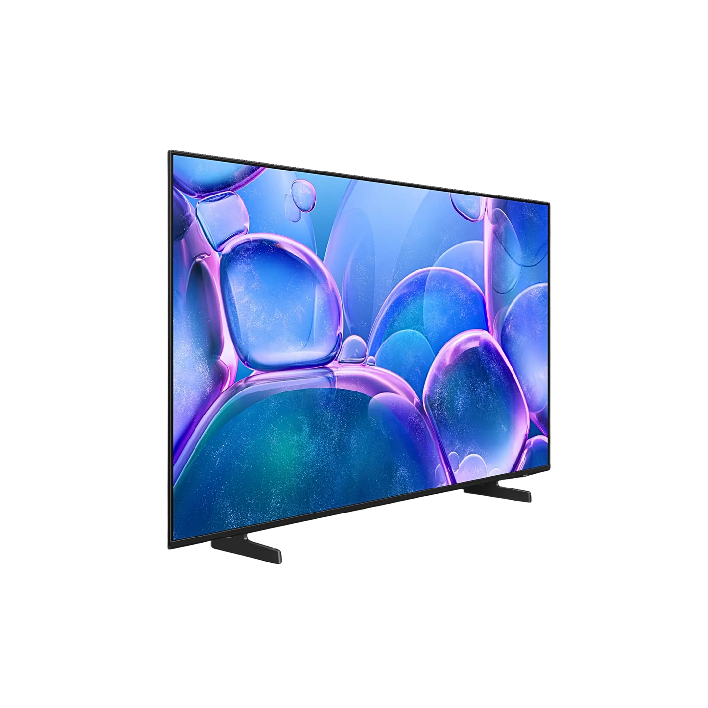 Open box Samsung 58-inch U7900F Series 4K UHD HDR LED Tizen smart TV showing screen and sleek design.