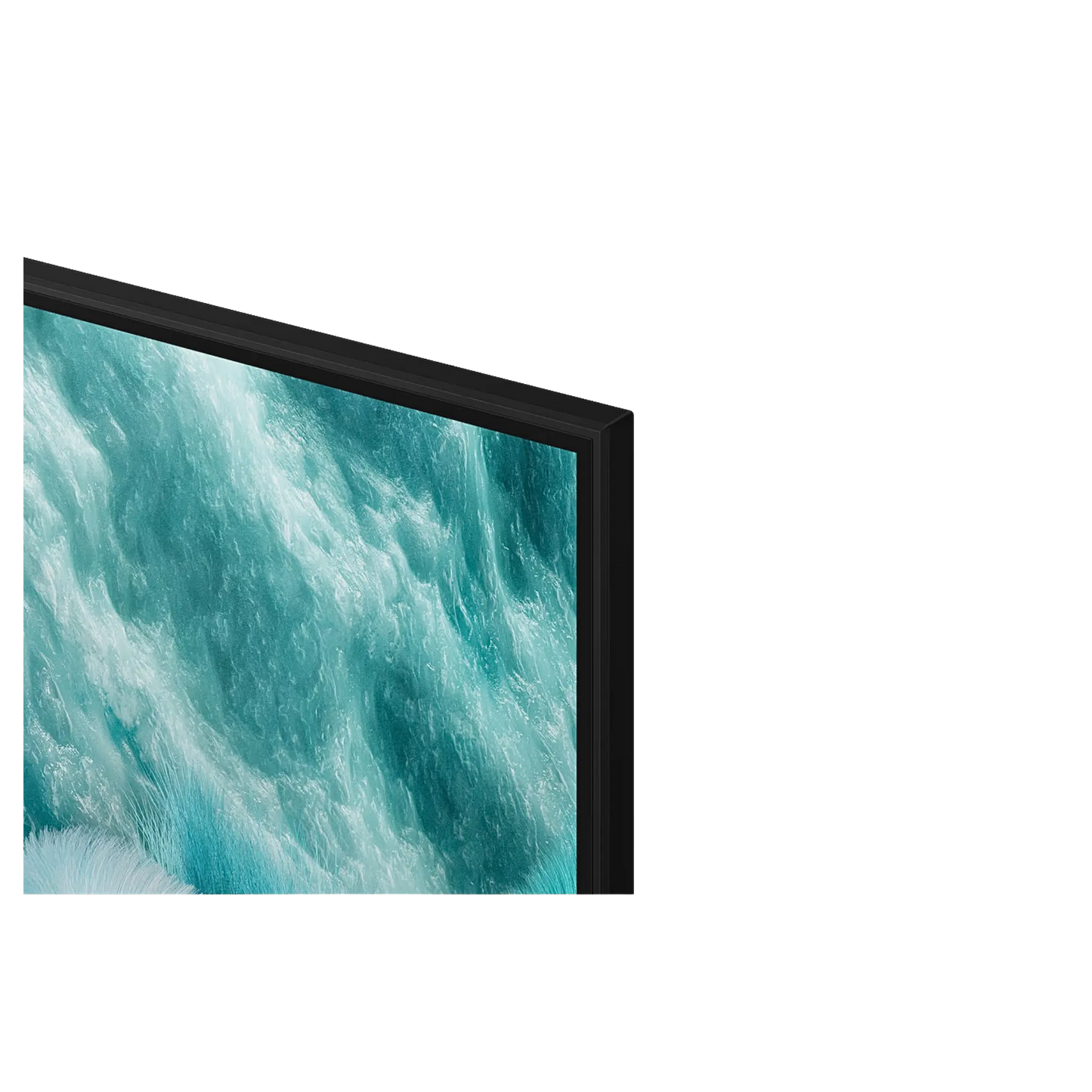 Open box Samsung 65-inch Q7F Series 4K UHD HDR QLED Tizen Smart TV showing screen and sleek design.