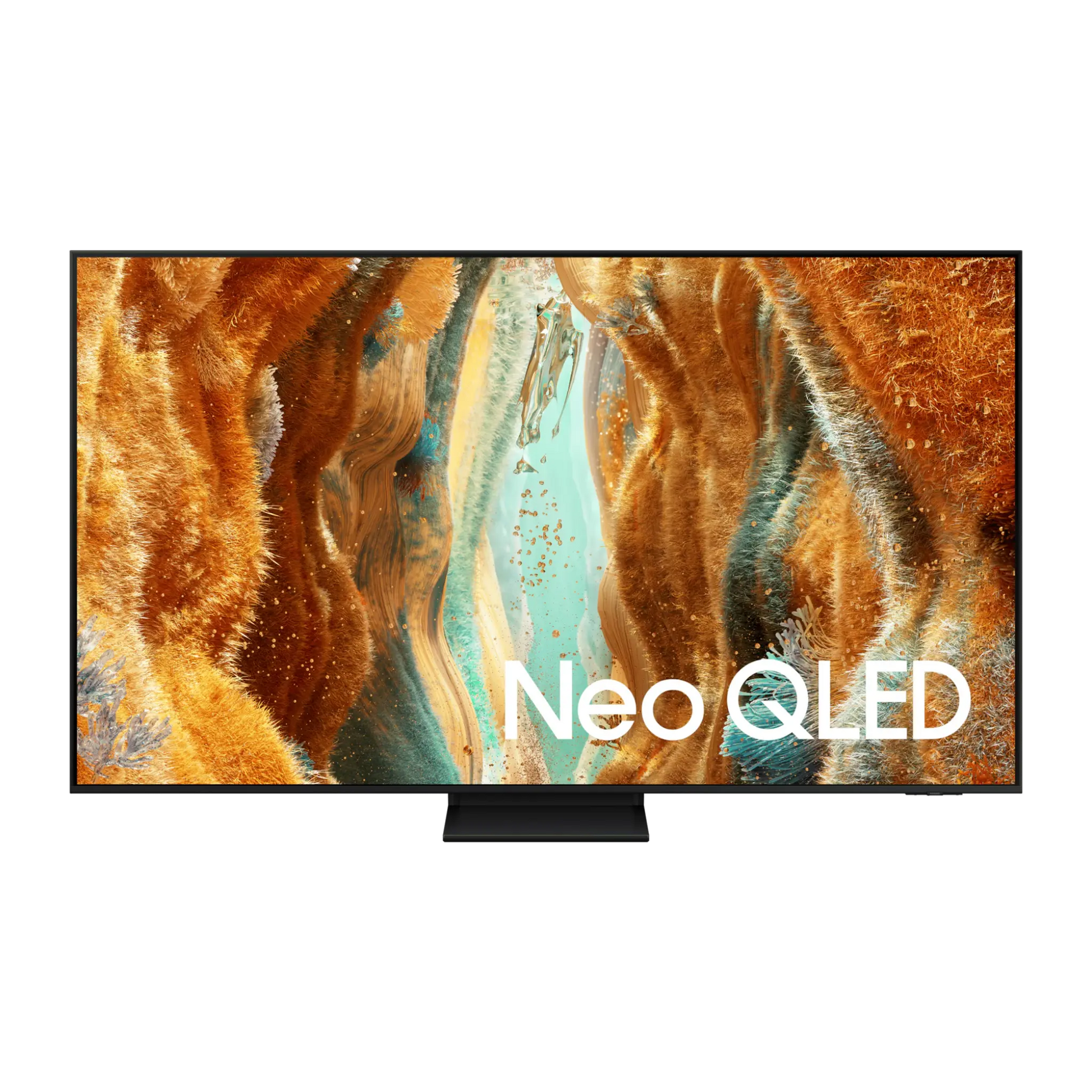 Open box Samsung 65-inch QN70F Series 4K UHD HDR Neo QLED Tizen Smart TV with sleek design and vibrant display.