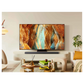 Open box Samsung 65-inch QN70F Series 4K UHD HDR Neo QLED Tizen Smart TV showing screen with vibrant image and sleek design.