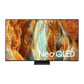 Open box Samsung 65-inch QN70F Series 4K UHD HDR Neo QLED Tizen smart TV showing screen and sleek design.
