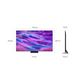 Open box Samsung 65-inch QN80F Series 4K UHD HDR Neo QLED Tizen Smart TV showing screen display and sleek design.