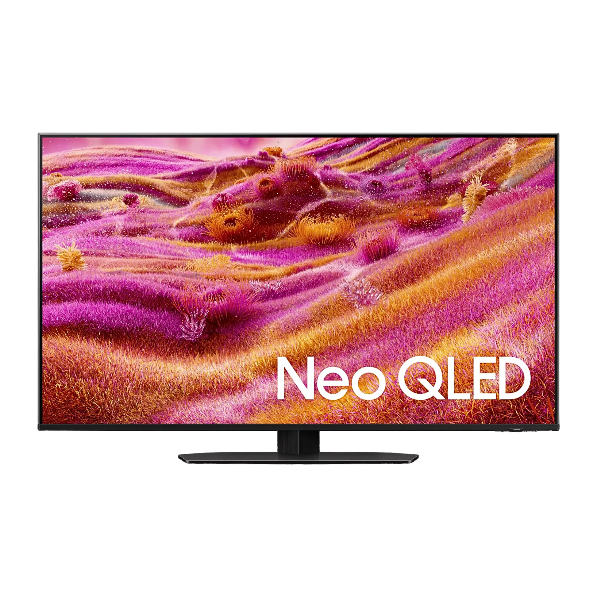 Open box Samsung 65-inch QN90F Series 4K UHD HDR Neo QLED Tizen Smart TV showing screen and sleek design