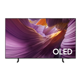 Samsung 65-inch S85F Series 4K UHD HDR OLED Tizen Smart TV showing a sleek black screen with minimal frame, front view.