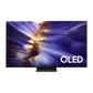 Open box Samsung 65-inch S90F Series 4K UHD HDR OLED Tizen Smart TV showing screen and sleek design