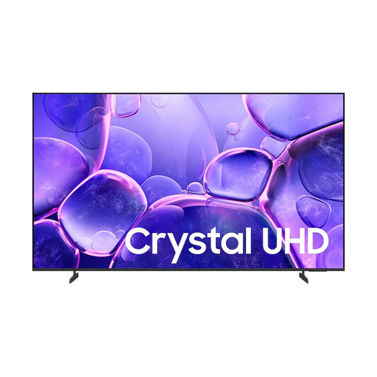 Open box Samsung 65-inch U8200F Series 4K UHD HDR LED Tizen OS Smart TV showing screen and sleek design.