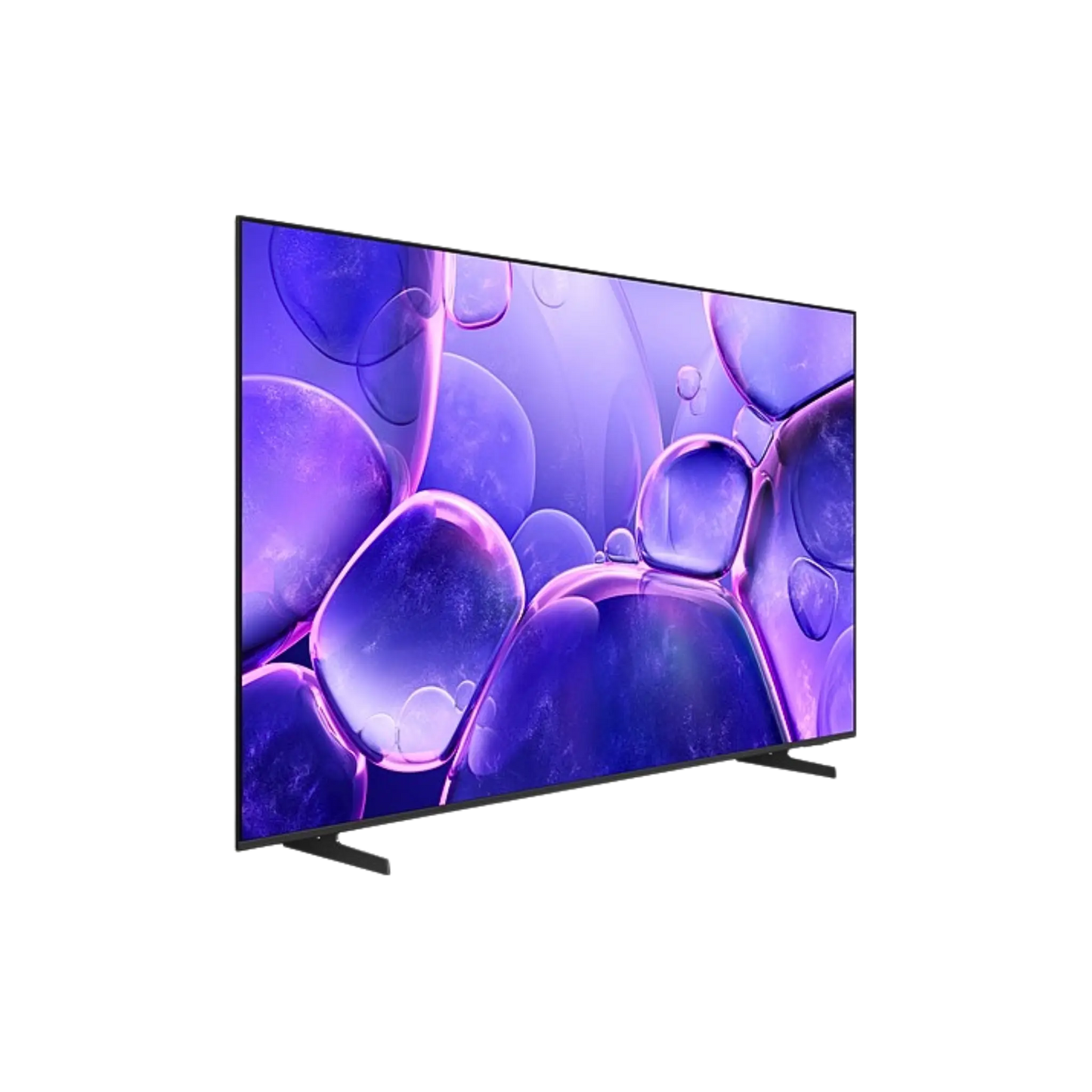Open box Samsung 65-inch U8200F Series 4K UHD HDR LED Tizen OS Smart TV showing screen and slim design