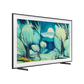 Open box Samsung The Frame 43-inch 4K UHD HDR QLED Tizen smart TV showing the sleek TV screen and modern design.