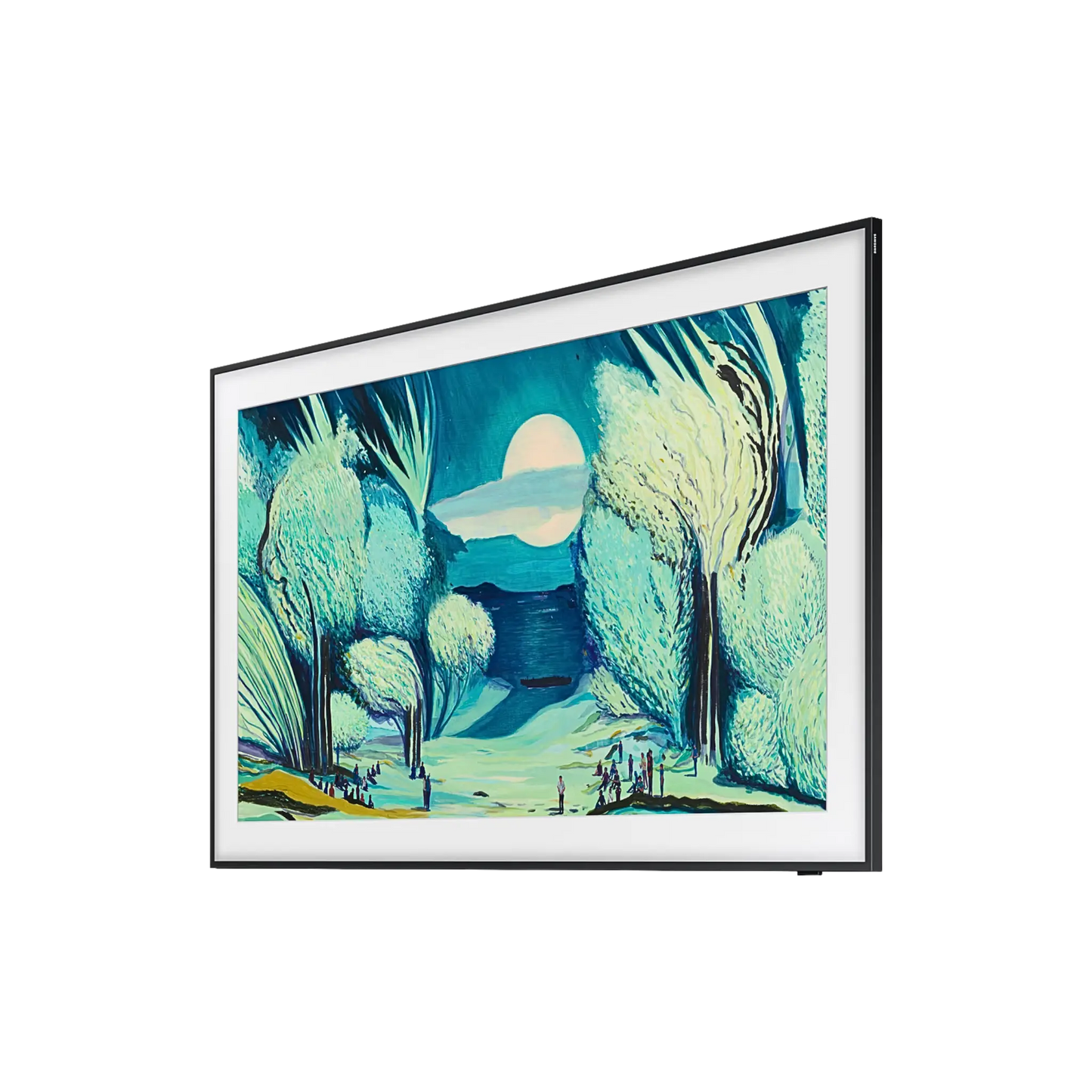 Open box Samsung The Frame 50-inch 4K UHD HDR QLED Tizen Smart TV with sleek design and minimalist frame, front view.
