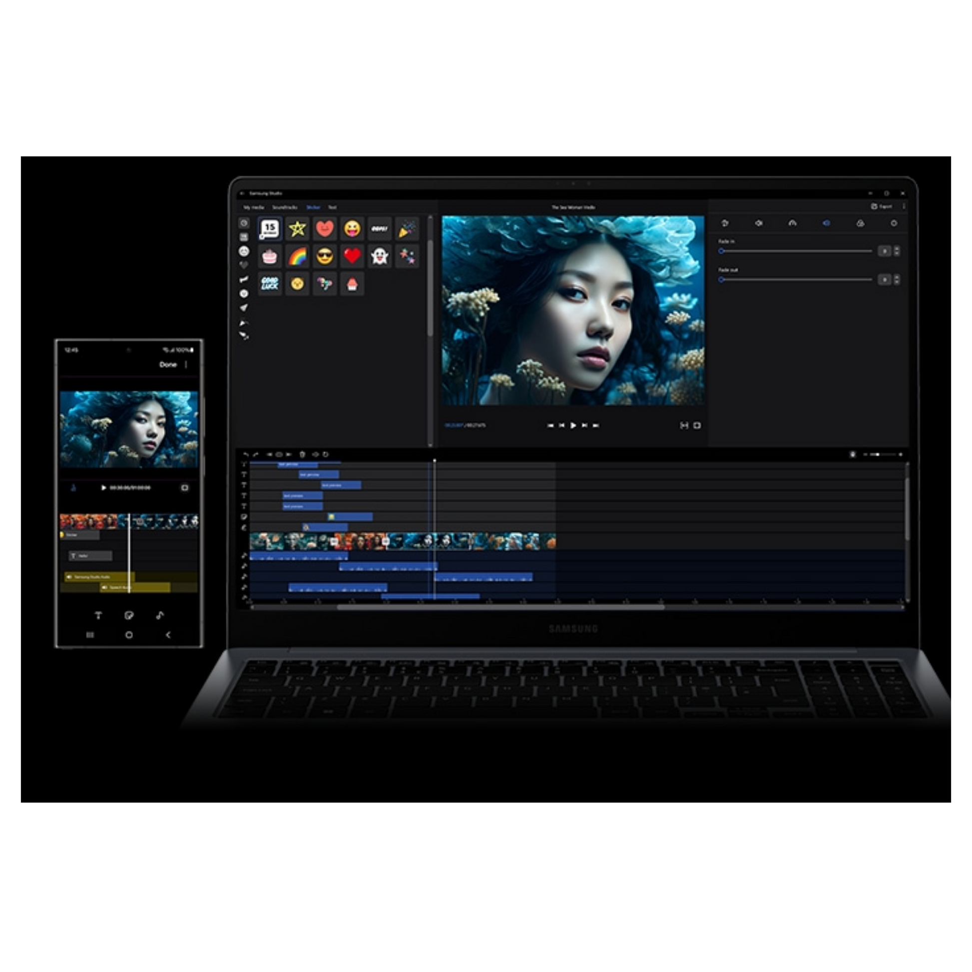 Samsung Galaxy Book4 Ultra 16-inch laptop with sleek design and large display, showcasing a modern portable Samsung Galaxy Book.