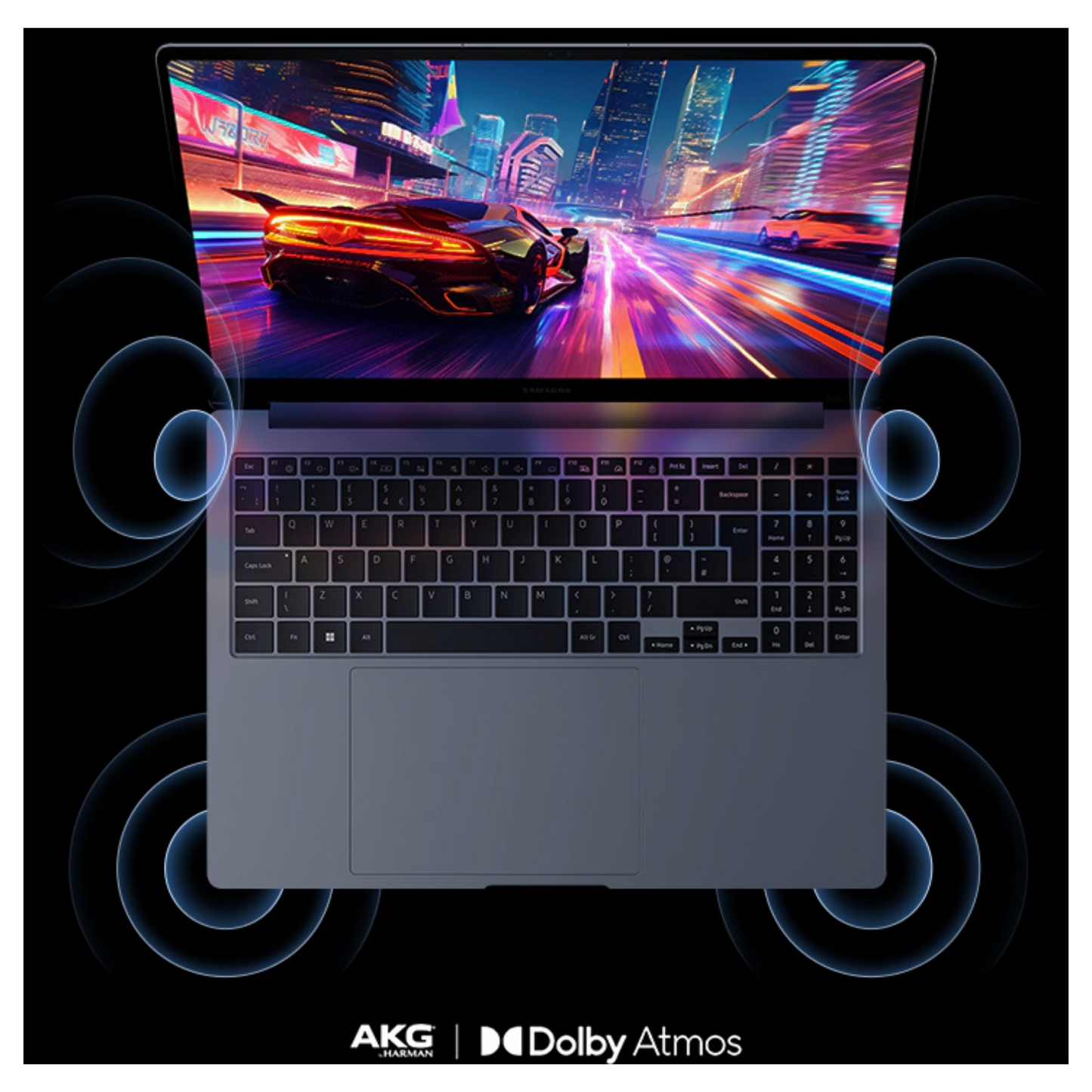 Samsung Galaxy Book4 Ultra 16-inch laptop with sleek design and large display, showcasing the Samsung brand and premium build quality.