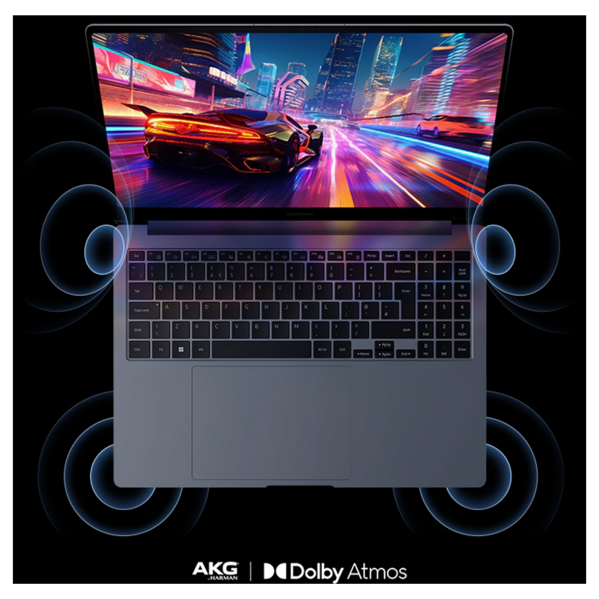 Samsung Galaxy Book4 Ultra 16-inch laptop with sleek design and large display, showcasing the Samsung brand and premium build quality.
