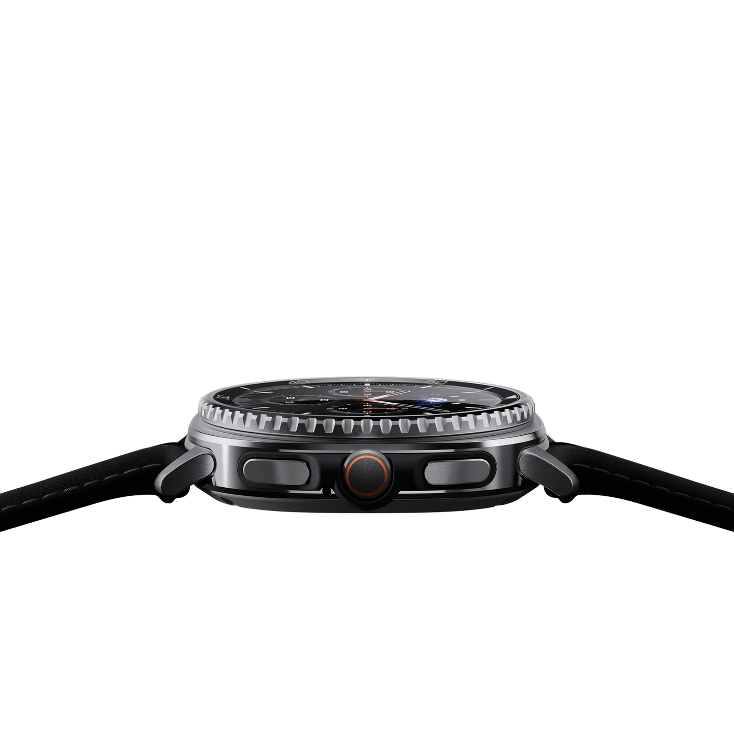 Samsung Galaxy Watch8 Classic Bluetooth smartwatch with a sleek black band and round display, showing time and health tracking features.