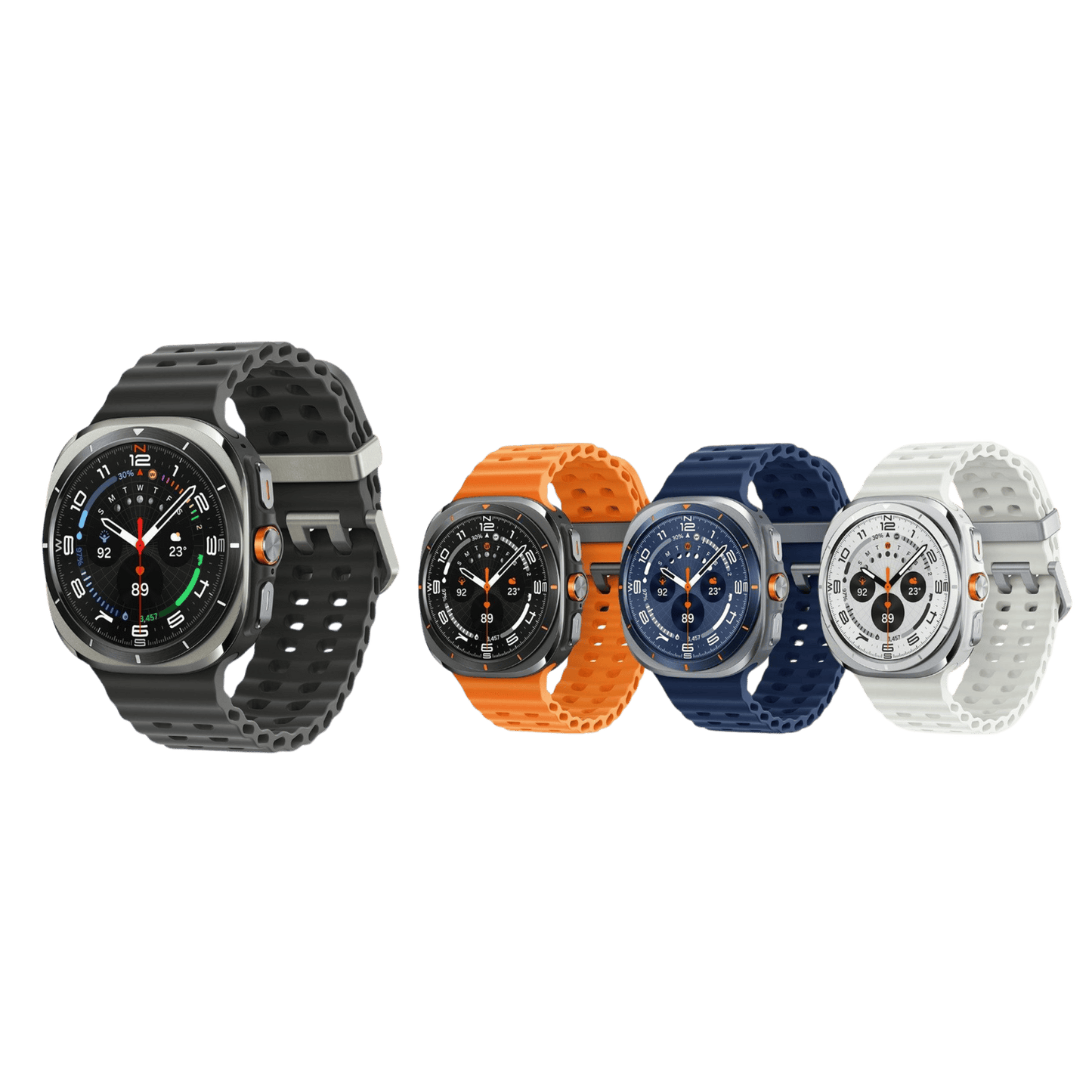 Samsung Galaxy Watch Ultra 2025 with sleek black design, digital display, and sporty bezel, showcasing advanced smartwatch features.