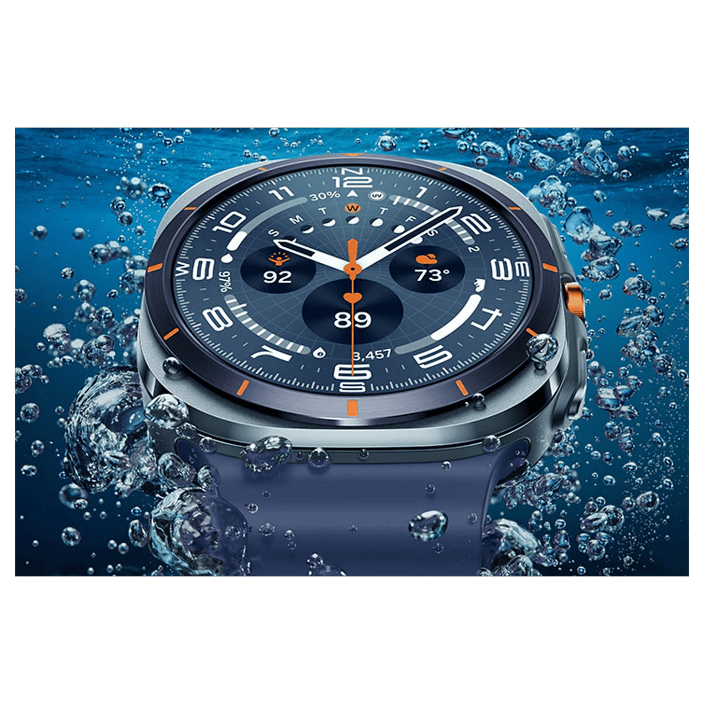 Samsung Galaxy Watch Ultra 2025 with a sleek black design, digital display, and durable build, showcasing advanced smartwatch features.