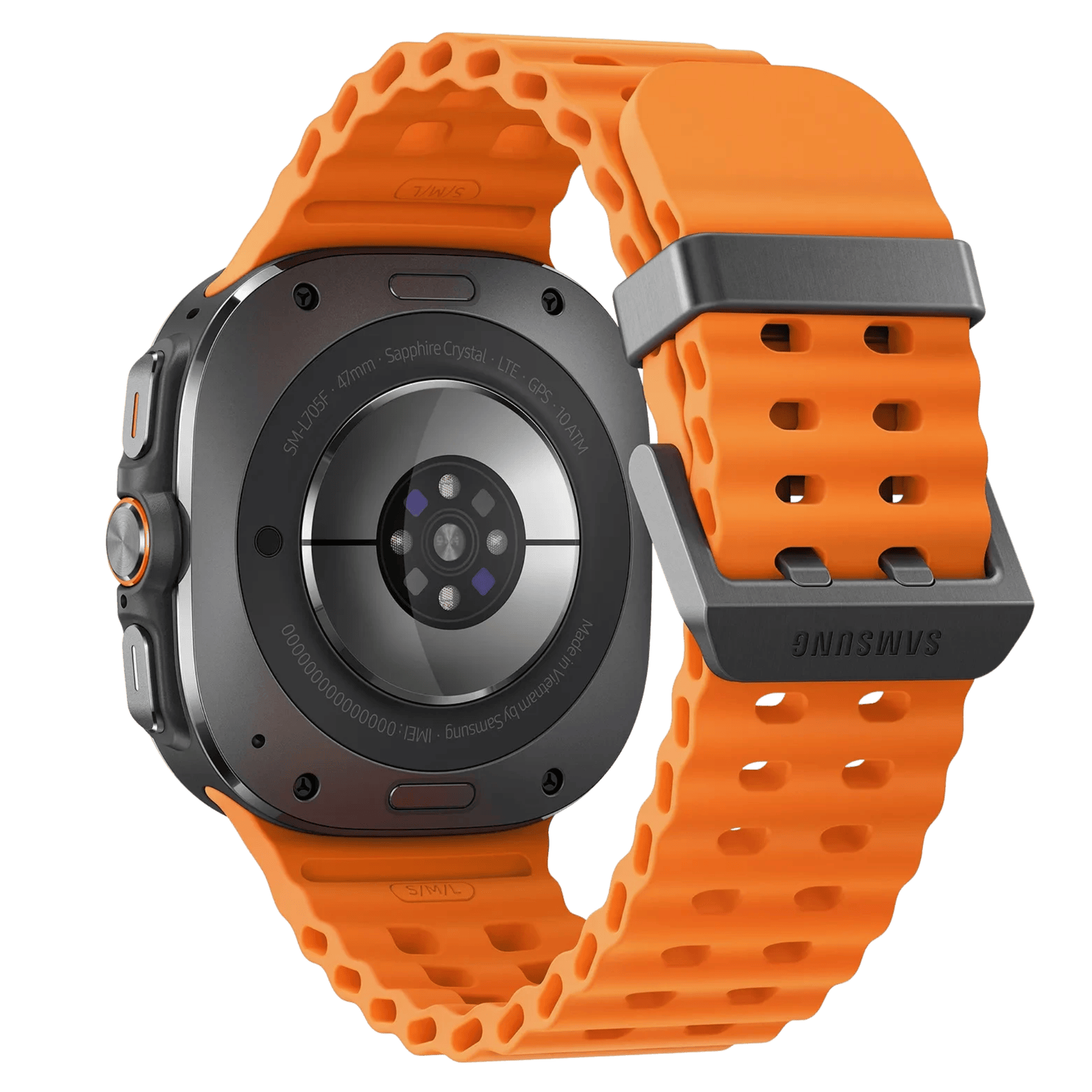 Samsung Galaxy Watch Ultra 2025 with sleek black band and digital display showing time and health metrics.