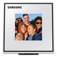 Samsung Music Frame HW-LS60D wireless speaker displaying a sleek, modern design with a black finish and control buttons visible