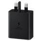 Samsung 45W USB-C Power Adapter showing a compact black power adapter with USB-C port for fast charging devices.