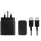 Samsung 45W Power Adapter with USB-C port, compact charger for fast device charging, designed by Samsung.