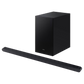 Samsung HW-Q800D soundbar, sleek black audio device with multiple speaker components, designed for immersive home theater sound.