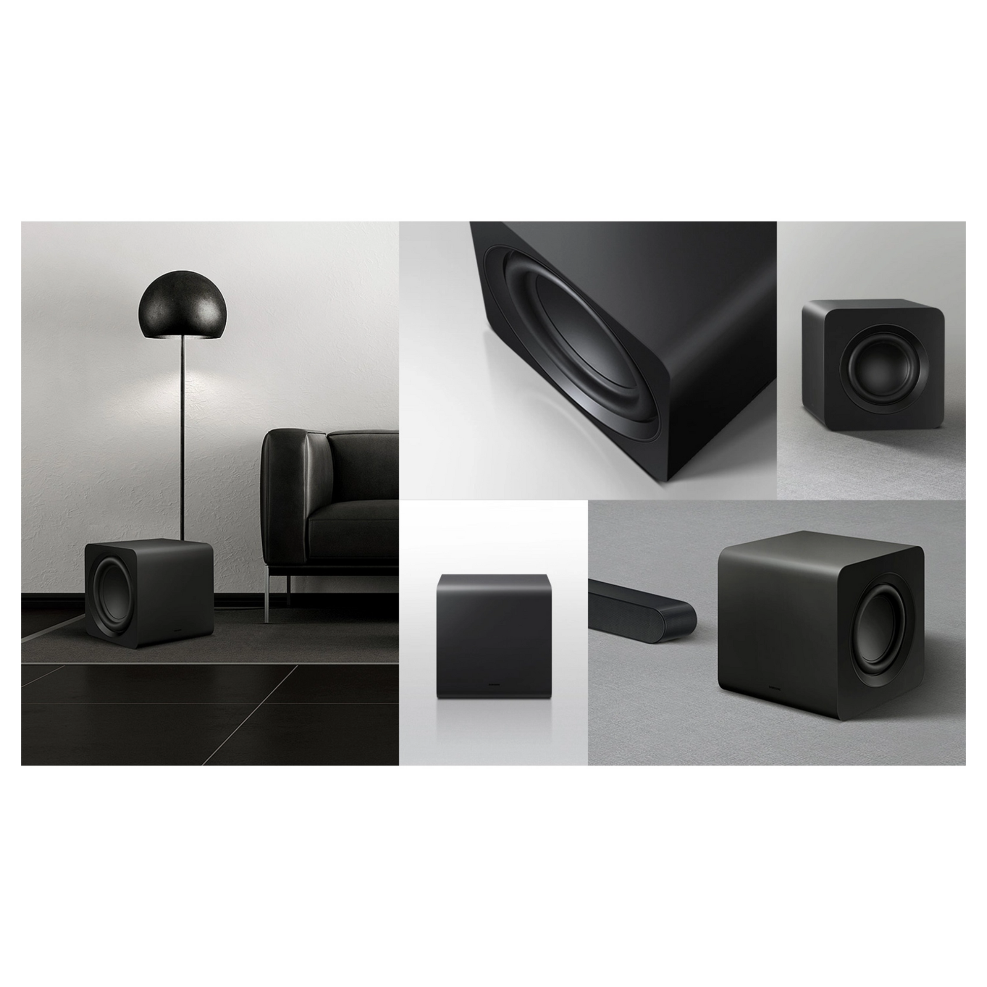 Samsung SWA-W510 soundbar subwoofer showing a sleek black subwoofer unit designed to enhance audio quality.