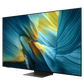 Samsung 77-inch S95F OLED 4K Smart TV displaying vibrant, high-resolution screen with sleek black frame and modern design.
