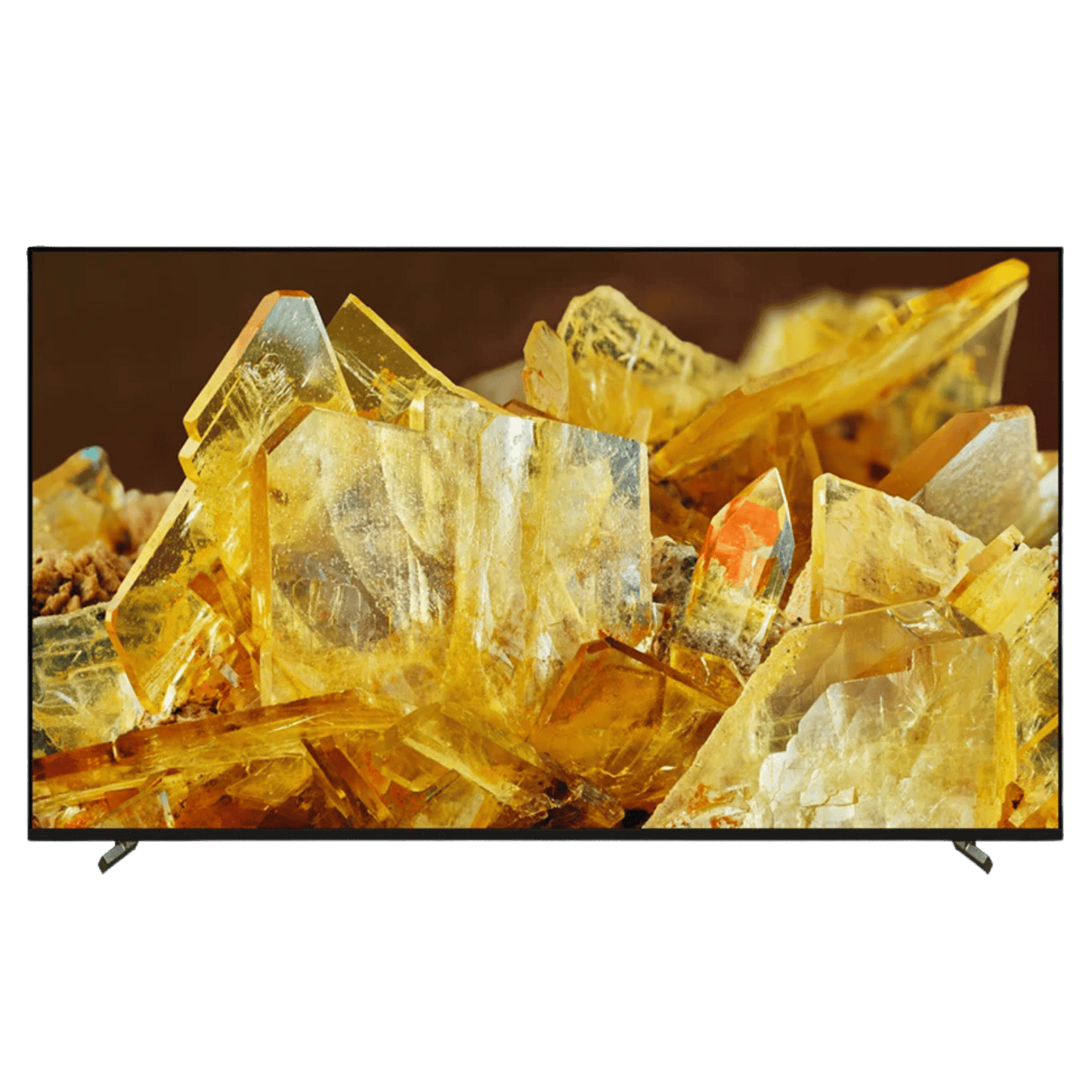 Sony Bravia XR X90L 65-inch 4K HDR television displaying vibrant images with sleek black bezels and a modern design.