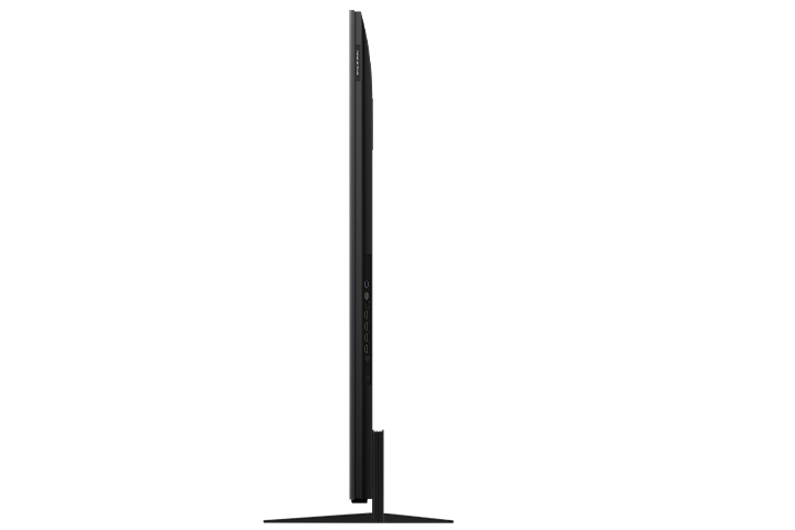 Open box TCL 85-inch QM7K Series 4K UHD HDR QD-Mini LED Smart Google TV showing the large screen and slim design