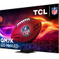 Open box TCL 85-inch QM7K Series 4K UHD HDR QD-Mini LED Smart Google TV showing the TV screen and sleek black frame.